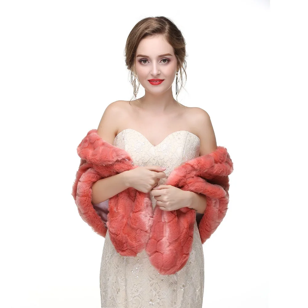 Forevergracedress элегантные мягкие осень-зима искусственного меха невесты Свадебные палантины куртки-болеро Свадебные пальто шали шарфы PJ432