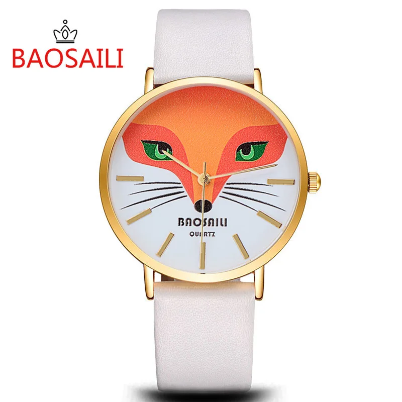 Модные модные современные женские часы BAOSAILI с изящным изображением лисы