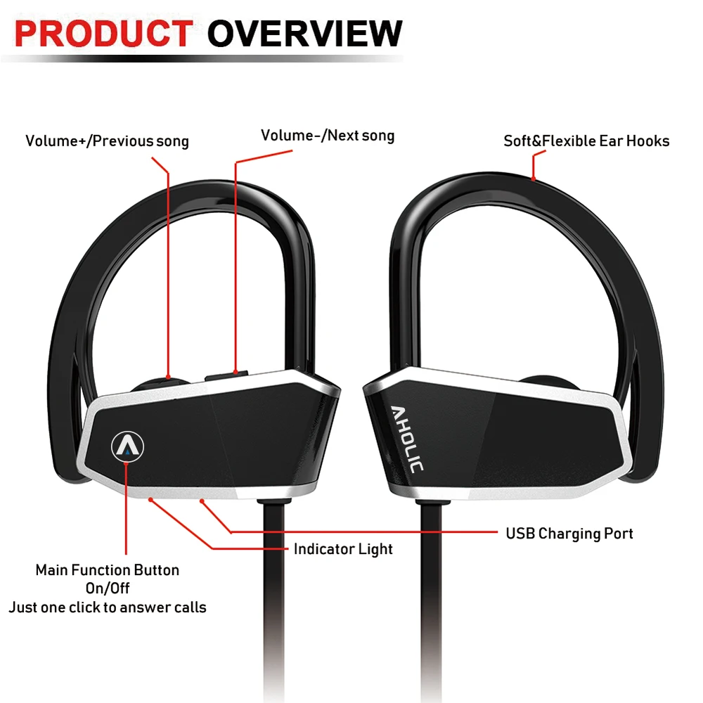  AHOLIC Z10 Bluetooth Sport Earphone With Mic IPX7 Waterproof Wireless Headphones Super Bass Bluetoo - 32894220295
