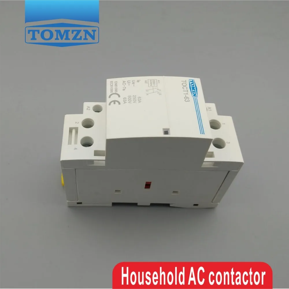 TOCT1 Американская классификация проводов 2р 63A 220 V/230 V 50/60HZ Din rail бытовой ac Контактор В соответствии с стандартом 2NO 2NC или 1NO 1NC