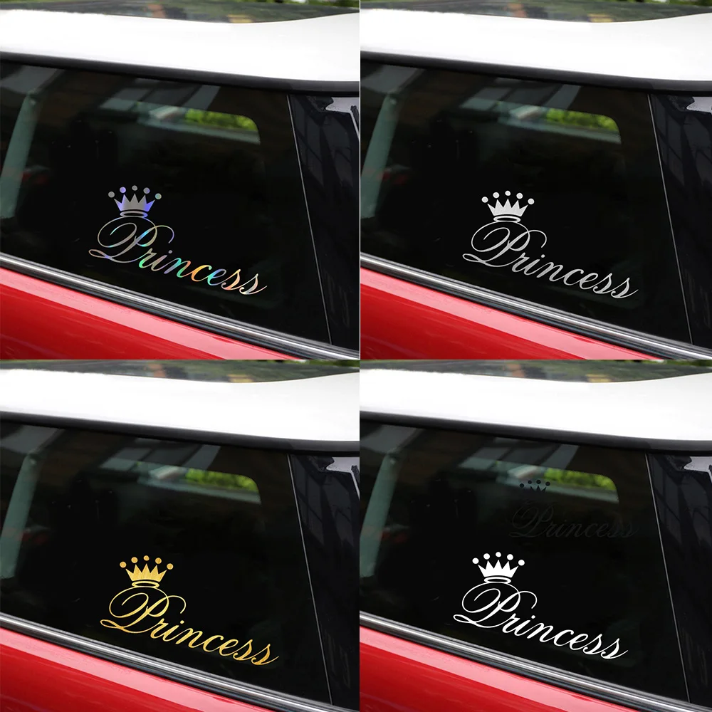 250x150mm Car Sticker Anime Beautiful Princess Crown Stickers and Decals Car Styling Decoration Door Body Window Vinyl Stickers