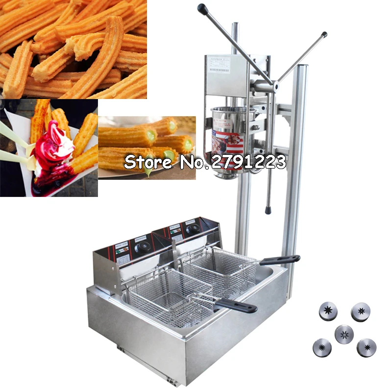 

Commercial 5L Vertical Manual Churrera Churros Machine Spainish Donuts Machine 220V 5KW