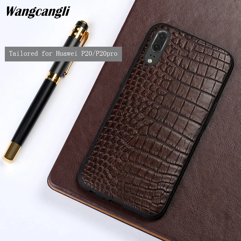 

Wangcangli For huawei p20 pro natural crocodile skin abdomen all-inclusive mobile phone case genuine Leather anti-drop dust