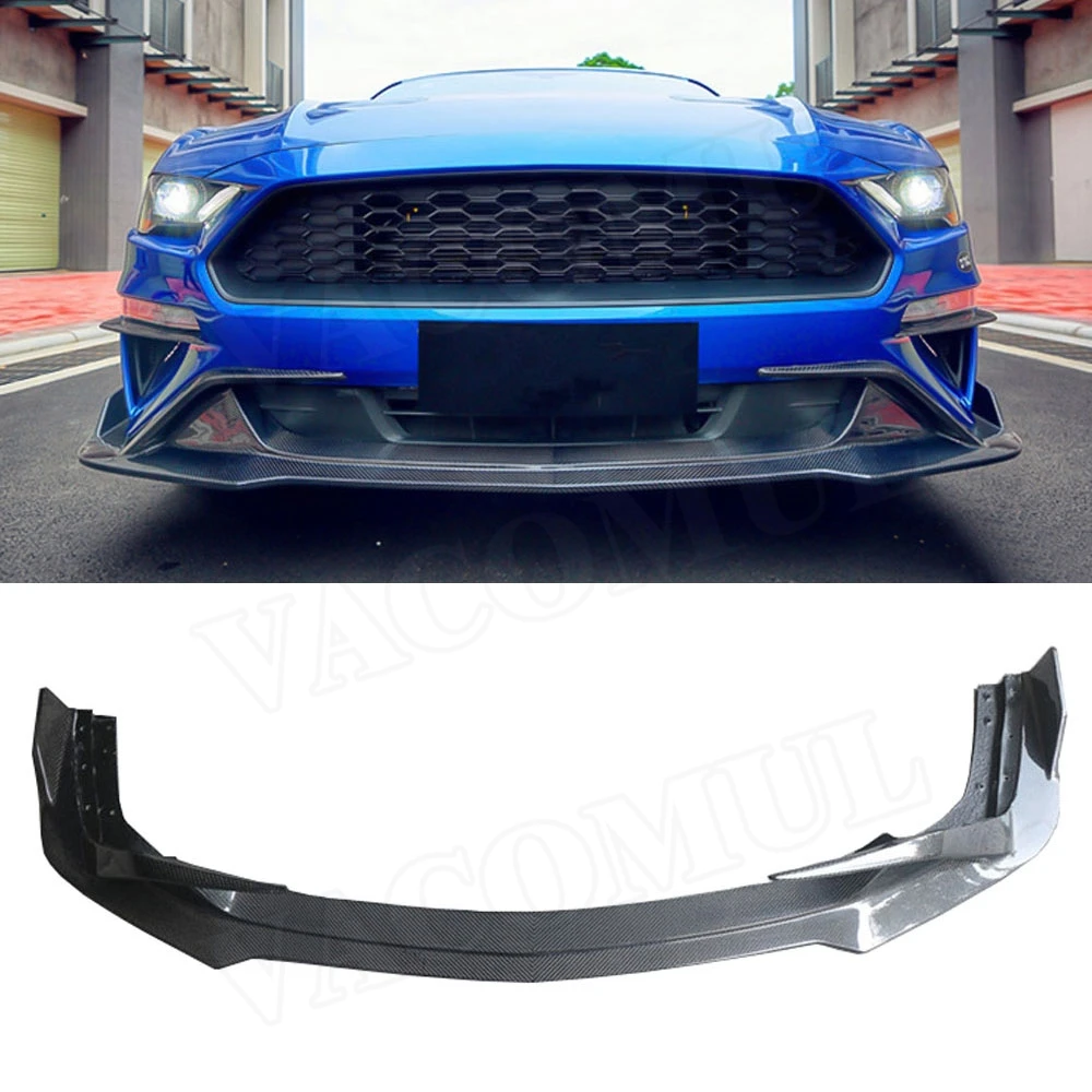 Передний бампер из углеродного волокна для губ подбородок Ford Mustang 2018 2019 FRP