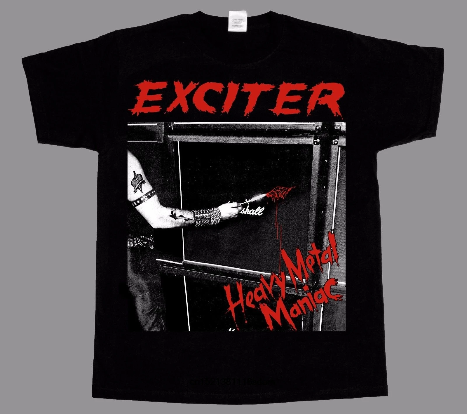 Забавная Мужская футболка белые футболки черная EXCITER HEAVY METAL MANIAC➃ ANVIL anthrrax SPEED