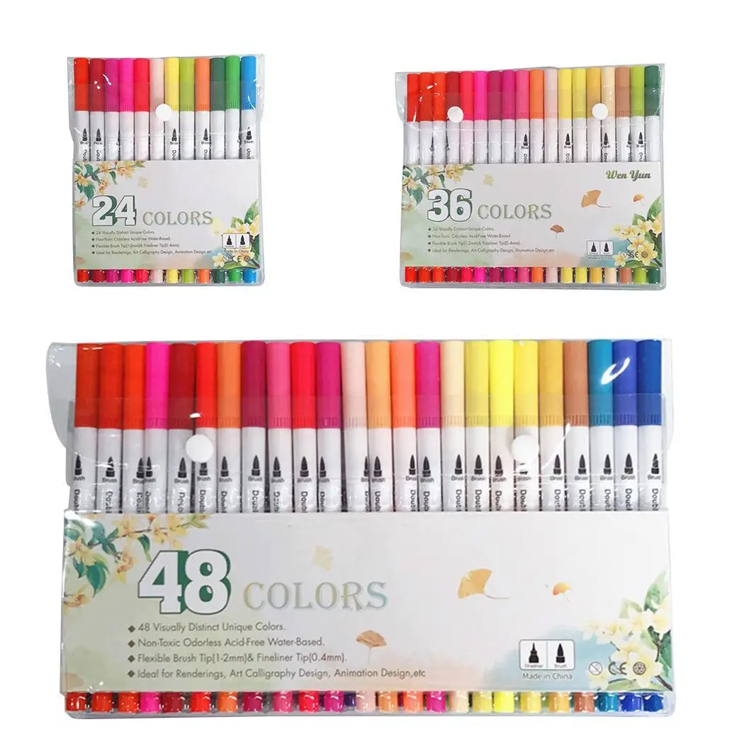 

Colorful Line Drawing Pen Soft Double Head Mark Pen Multicolor Graffiti Painting 15.9cm/6.3inch Pen