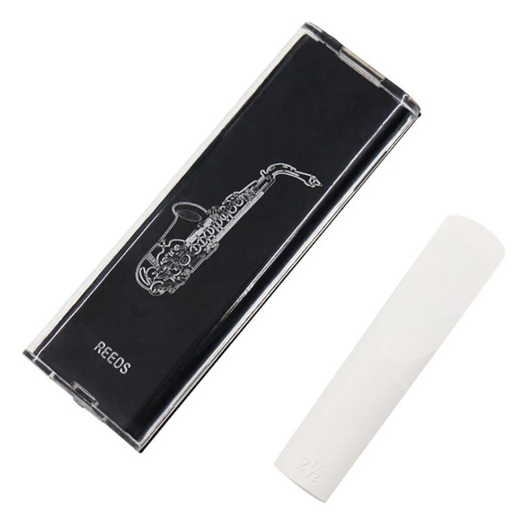 

Alto Saxophone Reed Alto Sax Plastic Reed with Plastic Box Woodwind Instruments for Long-time Exercise Beginners