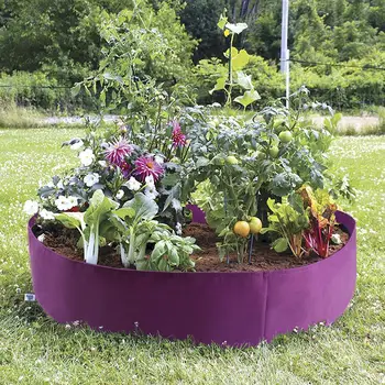 

Fabric Raised Garden Bed 50 Gallons Round Planting Container Grow Bags Breathable Felt Fabric Planter Pot for Plants Nursery Pot
