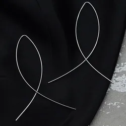 Elegant Fish - Shaped Handmade Minimalist Earrings (ES3085 Silver)
