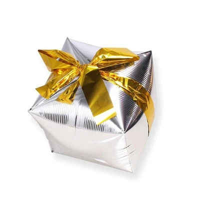 Радужные Конфеты Пончик леденец Подарочная коробка воздушный шар из фольги шар украшения с днем рождения конфеты бар вечерние принадлежности детские игрушки - Цвет: 1pc gift box silver