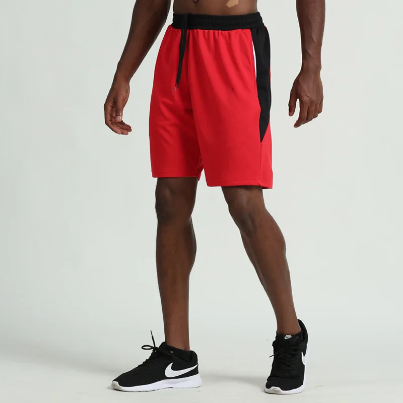 Summer Basketball Shorts Men Elastic Waist Loose GYM Sports Shorts Breathable Feminino Running Jogging Shorts Male Plus Size - Цвет: Красный