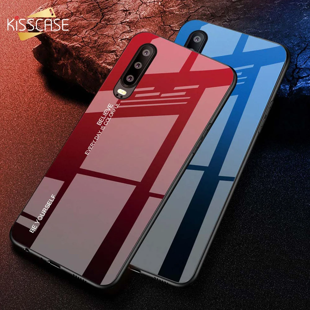 

KISSCASE Gradient Tempered Glass Phone Case For Huawei P20 Lite P20 Pro P30 Lite P30 Pro Case For Huawei Honor 8X 10 Lite 9 Lite