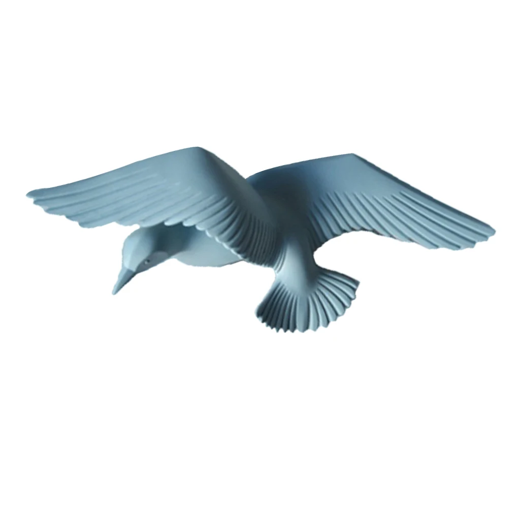 Морской 3D смолы Чайка скульптура птицы ремесла настенное искусство подвесной Декор доска фрески для кафе Паб Бар - Цвет: Blue E