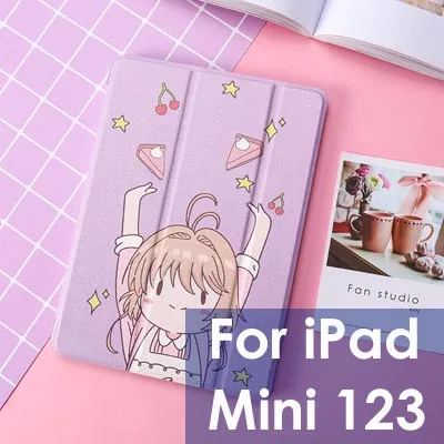 Чехол для fundas iPad mini 5/Air 3, милый мультяшный чехол из искусственной кожи для девочек, для iPad 9,7 Air 1/2 Mini 1 2 3, Магнитный умный чехол - Цвет: For IPad mini 123