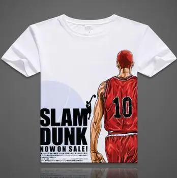

Slam Dunk Short Sleeve T shirt Sakuragi Hanamichi Rukawa Kaede Cosplay Costume Women/Men Cartoon Tshirt Tops Casual Tees