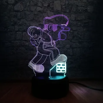 

Mixed 7 Color Change Carton Mario USB Charge 3D LED Table Lamp for Baby Bedside Sleep Nightlight Home Decor Children's Day Gift