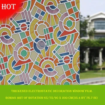 

Abstract Stained Glass Circles Roman Style window film Static Cling Vinyl Privacy glass Film Decorative (35.4" x 78.7")