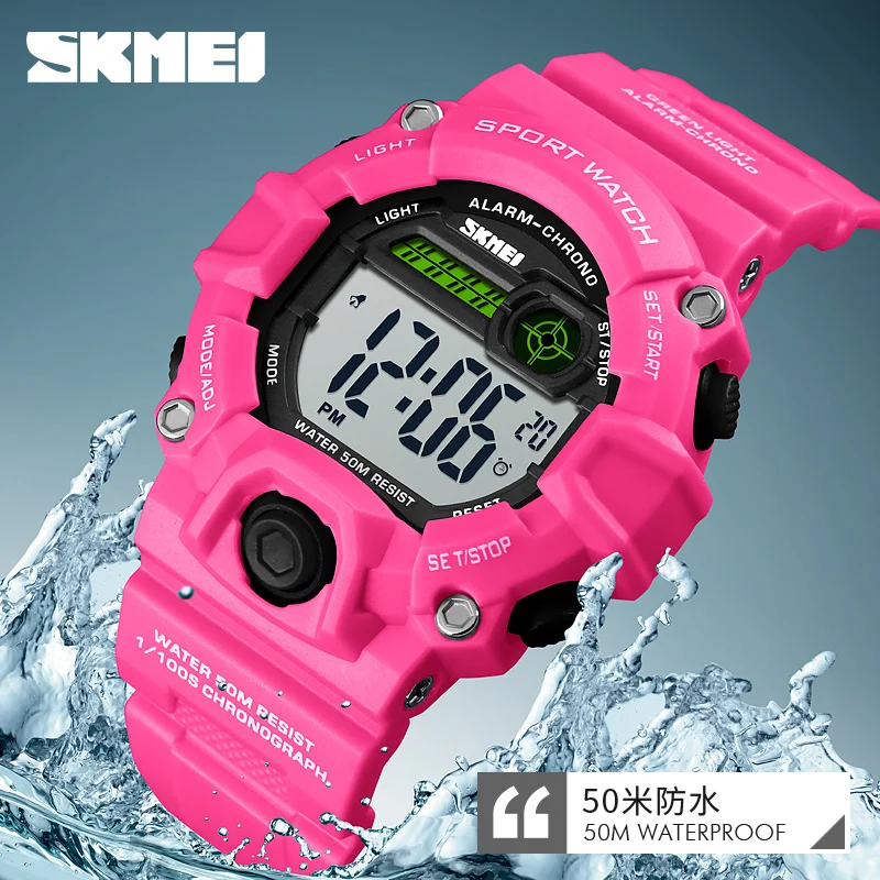 SKMEI 1484 новые детские часы цифровые наручные часы 50 м водонепроницаемый пластиковый чехол будильник для мальчиков/девочек детские часы reloj