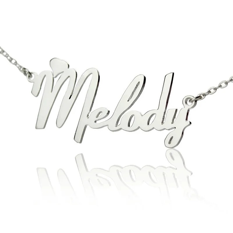 

AILIN Freeshipping-Personalized Name Necklace Sterling Silver Initials Cute Heart Name Jewelry Great Gift To US 2 weeks