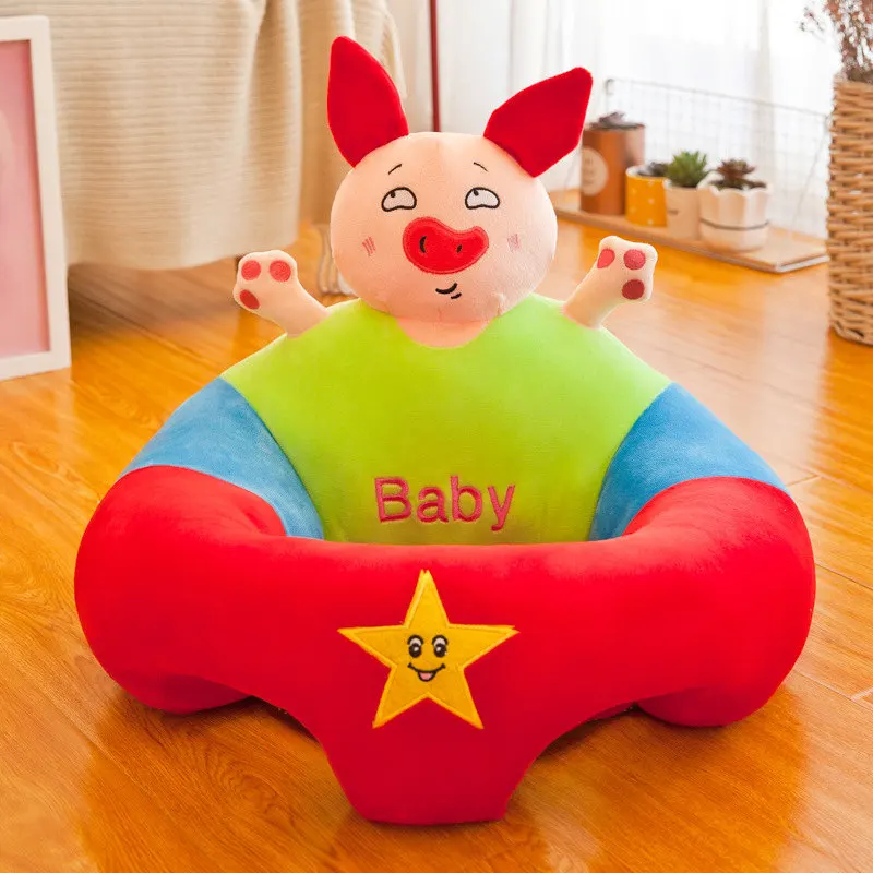 Плюшевая ткань детские сиденья Диван дети Bean мешок игрушки без хлопковый ПП наполнитель материал только крышка - Цвет: pig only cover