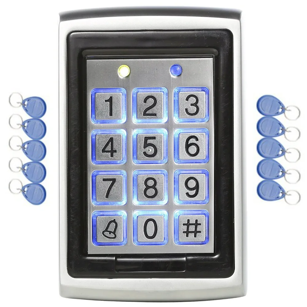 

YobangSecurity Waterproof Metal Password Rfid Access Control Keypad With 10 KeyFobs For Home Security Door Access Control System
