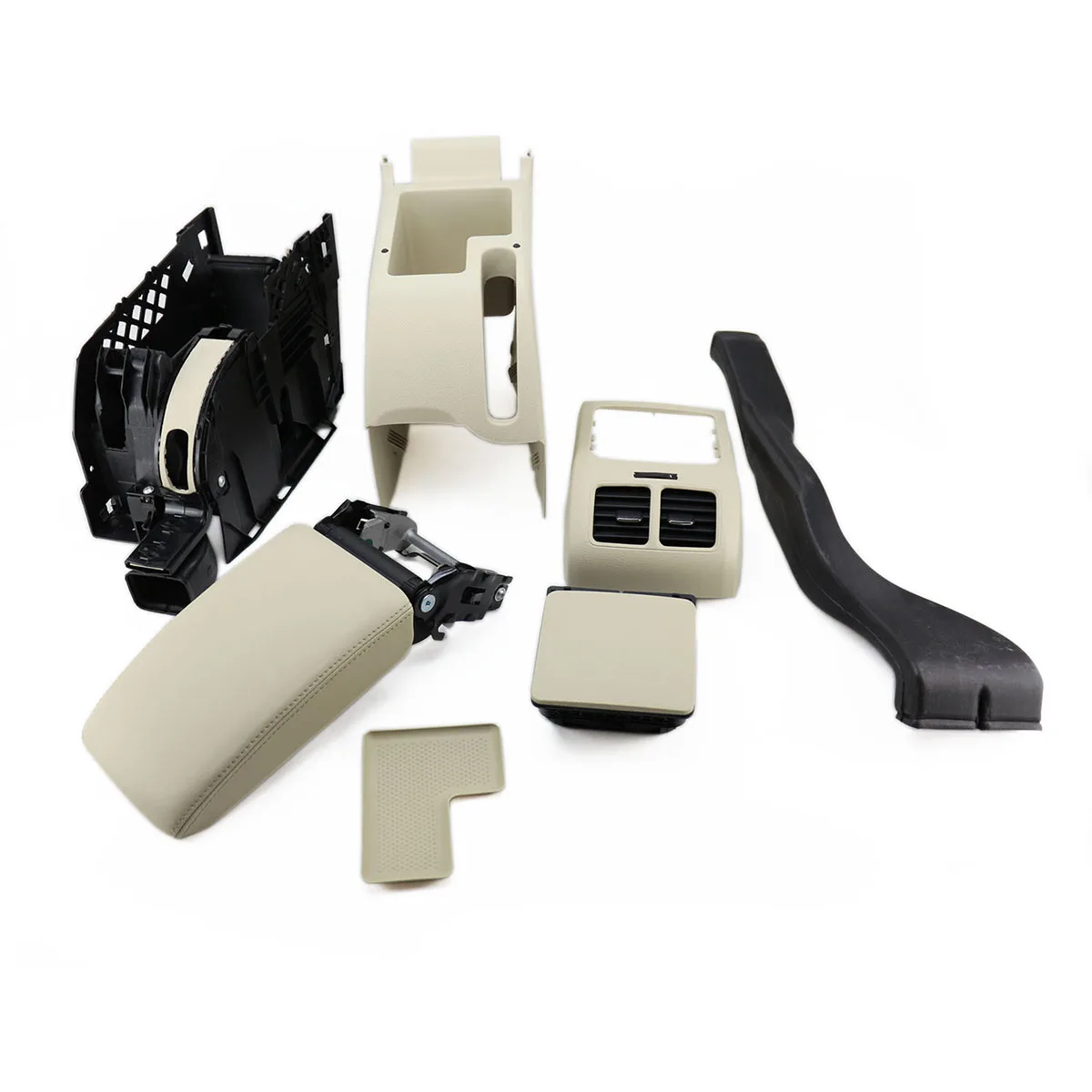 

OEM Beige FAW 898 207 95T Center Console Armrest Cup Holder Kit for VW Jetta MK5 Golf MK6