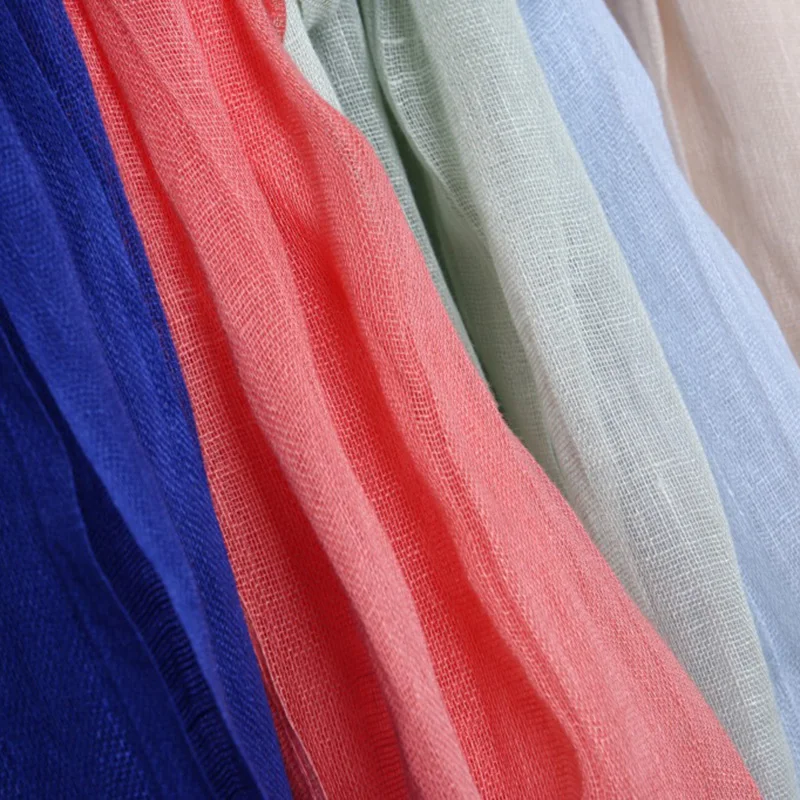 Модный мягкий Однотонный женский шарф из льна и льна с кисточками, летняя Солнцезащитная длинная шаль для путешествий, элегантный хиджаб, женский платок M290