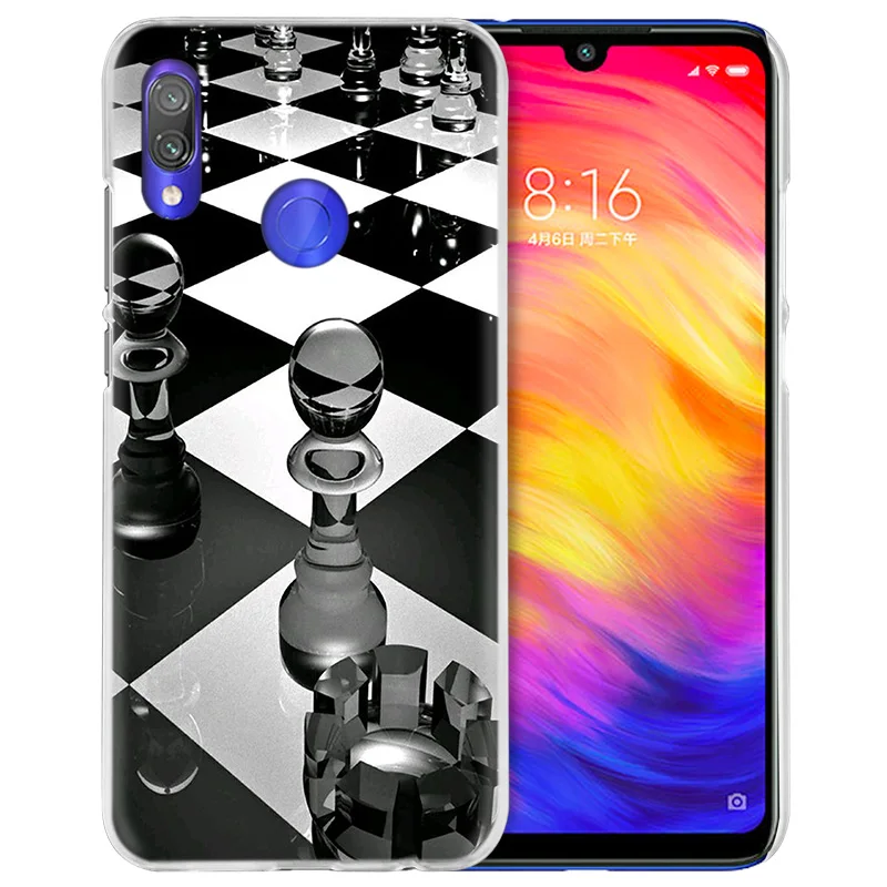 Черный и белый шахматный чехол для Xiaomi Redmi Note 7 K20 6 6A Pro Y3 7S 7A GO S2 5 mi Play A1 A2 8 lite Poco F1 жесткий чехол для телефона