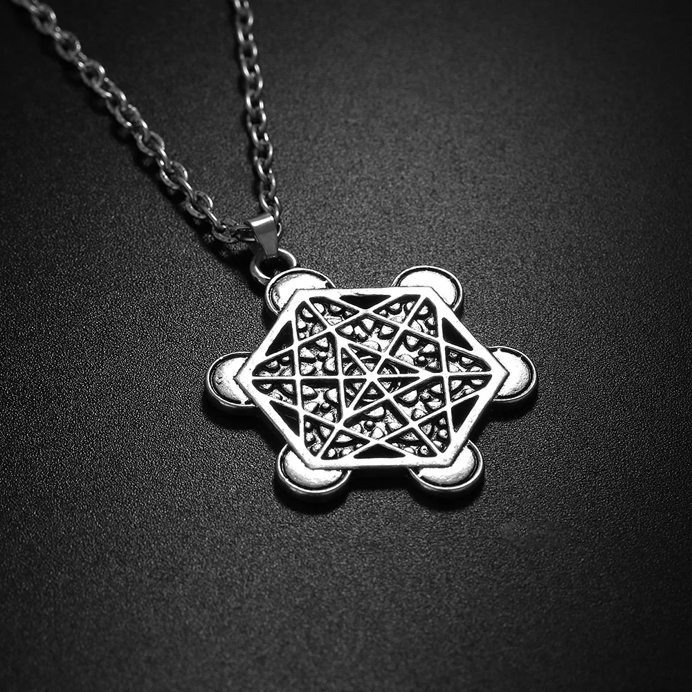 

1 PC Fashion Gothic Hot Sale Women Men Zinc Alloy Silver Chain Jewelry Hexagonal Life Tree Pendant Necklace