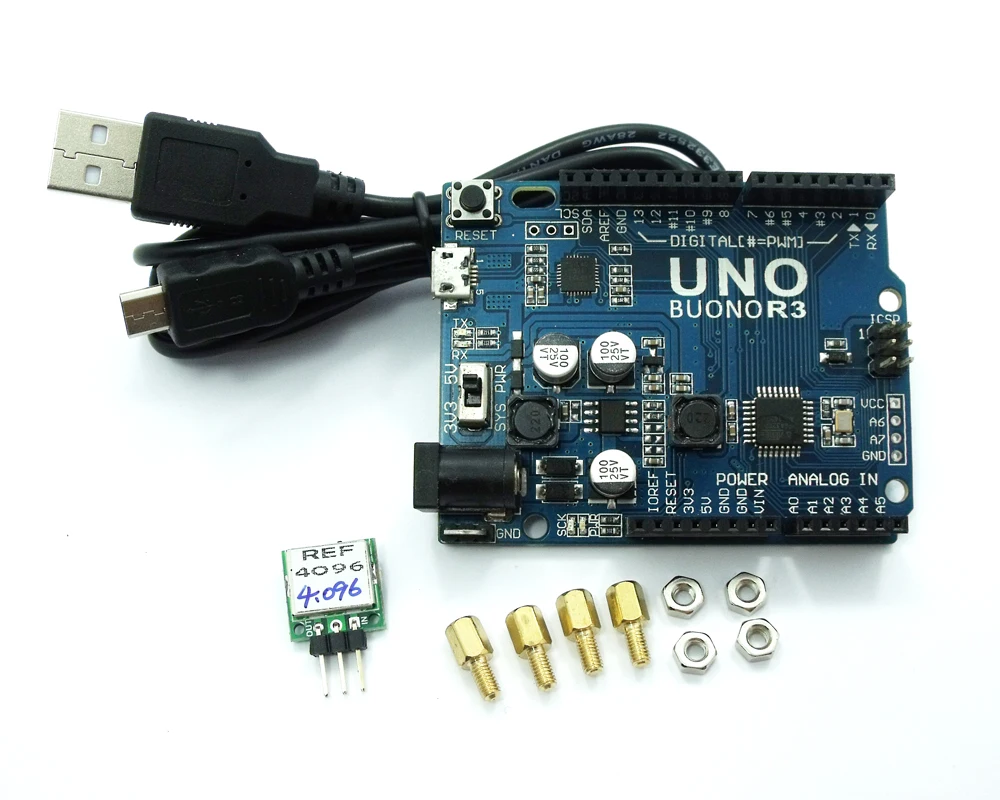 

UNO R3 with REF-4096 4.096V 50ppm Precision Voltage Reference 8/10/12b ADC STM32 ARM kits