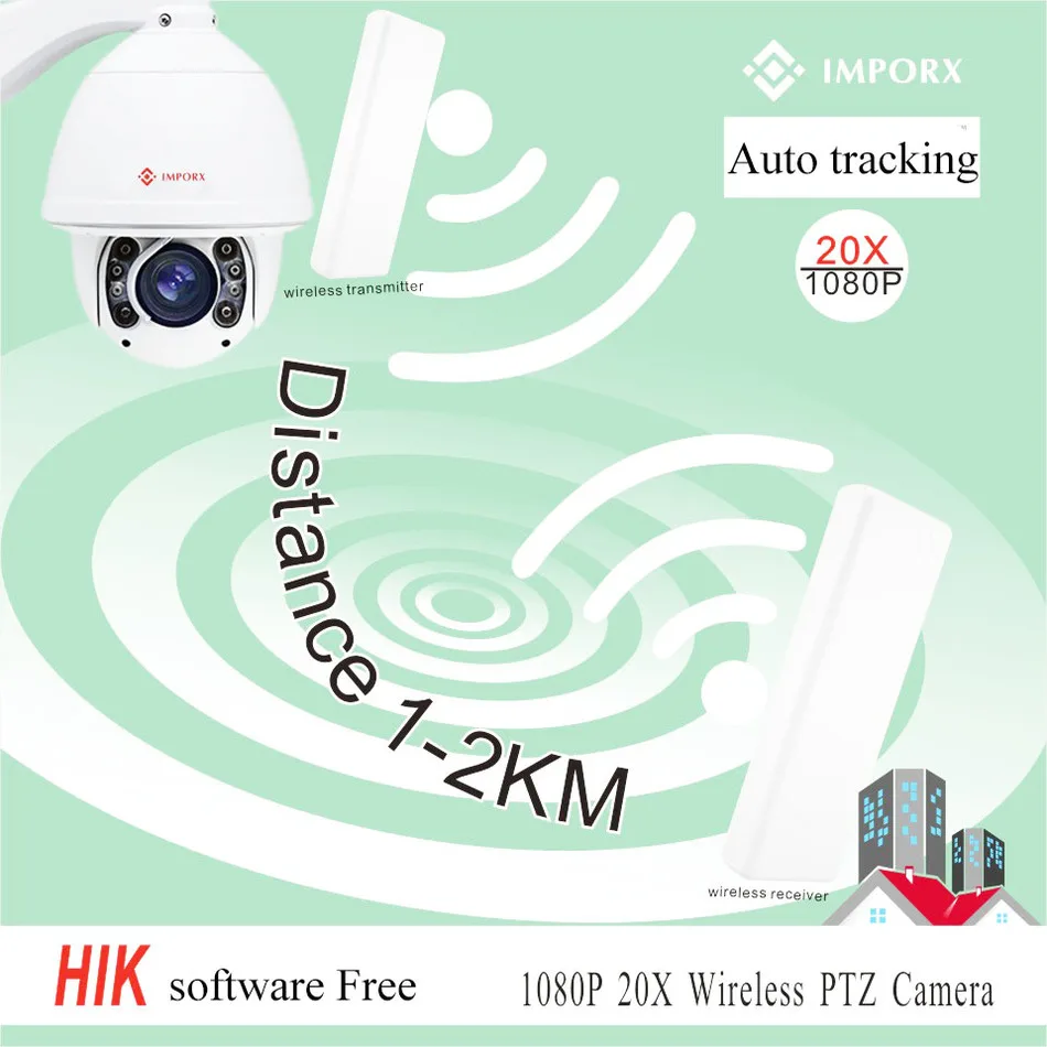 Wireless PTZ IP Camera Outdoor 1080P 20X Zoom Auto Tracking Wifi Security CCTV With transmitter &amp one receiver | Безопасность и
