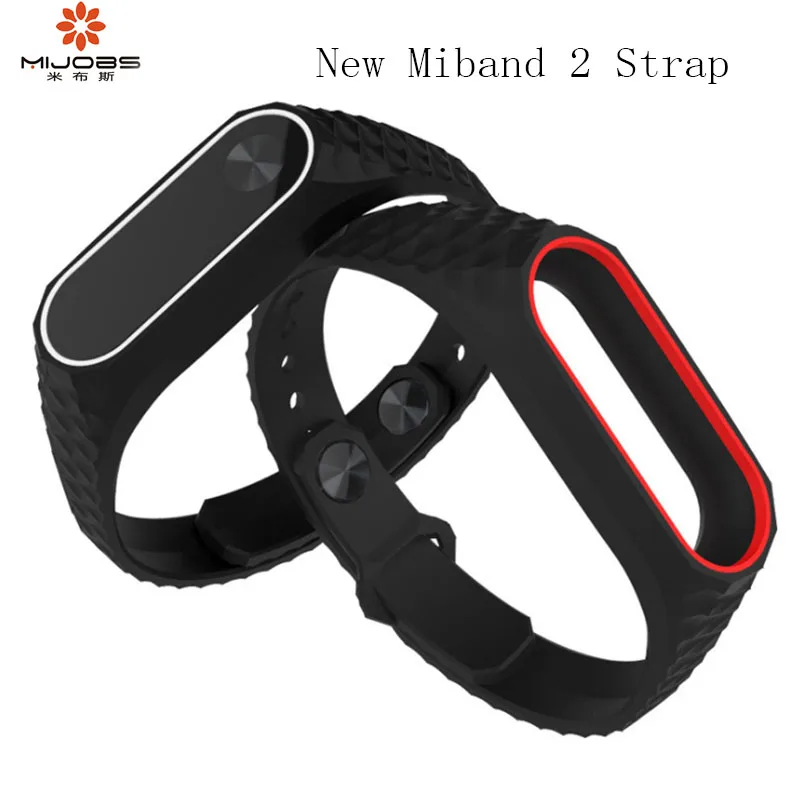 

2017 Newest Mjobs miband2 strap Double Color Silicone pulseras Replacement watchband for xiaomi bracciale xiaomi mi band 2