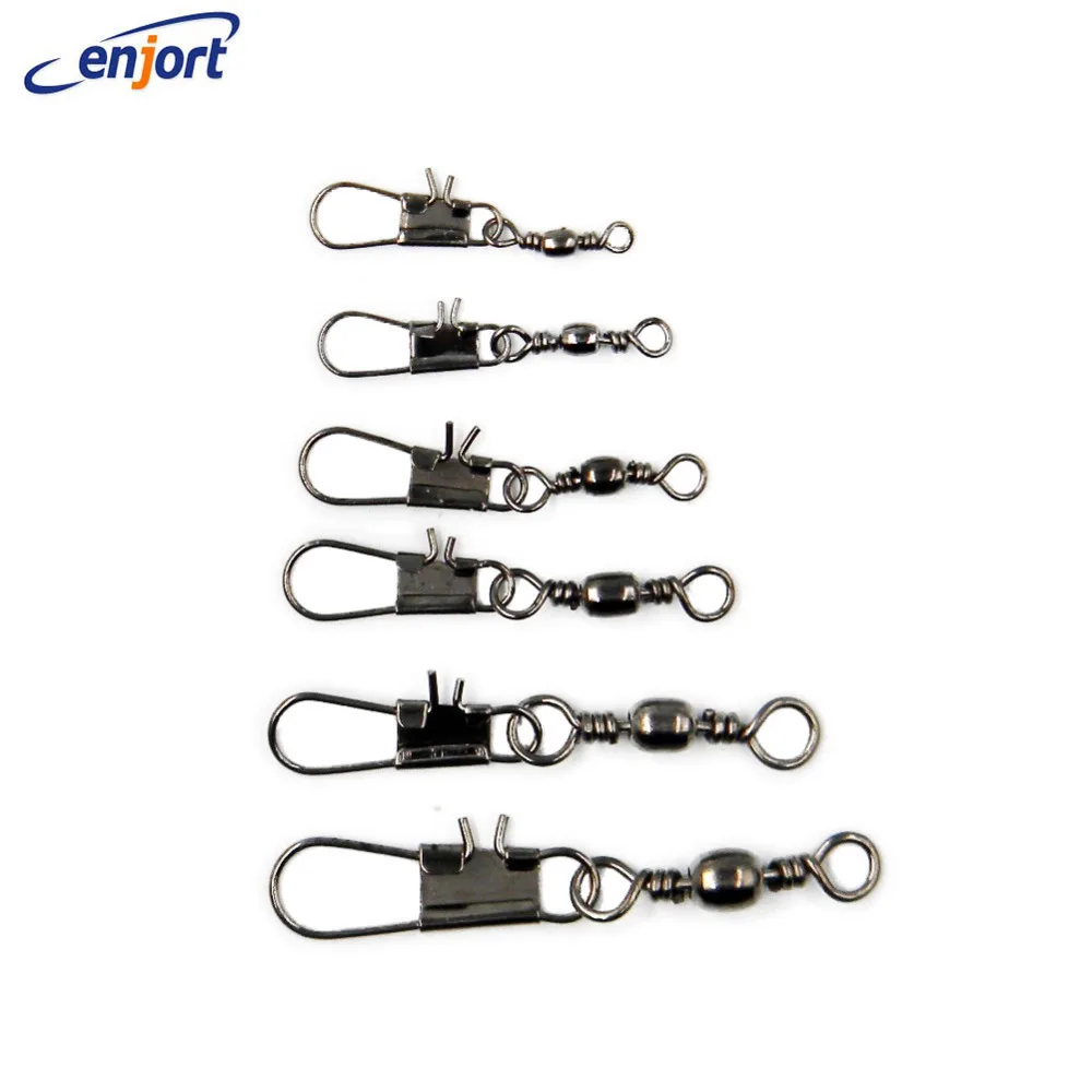 Enjort 20pcs Stainless steel swivels interlock snap fishing lure tackles winter gear accessories Connector copper swivel | Спорт и