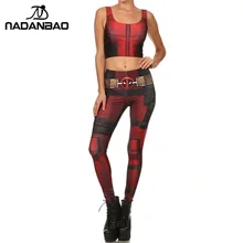 Fo Mujeres Leggings NADANBAO Nuevos Trajes de Cosplay Traje de Superhéroe Impreso Superior Y Conjuntos de Ropa de Verano Imprimir Leggins Spandex