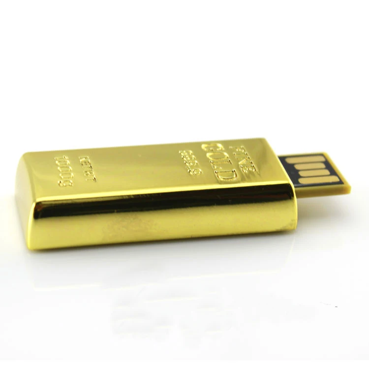 Лучший 100% реальные Ёмкость 8 ГБ 16 ГБ 32 ГБ золотой слиток USB 2,0 Флешка 64 ГБ 128 ГБ 256 ГБ флэш карты памяти флешки 1 ТБ 2 ТБ мини ключ