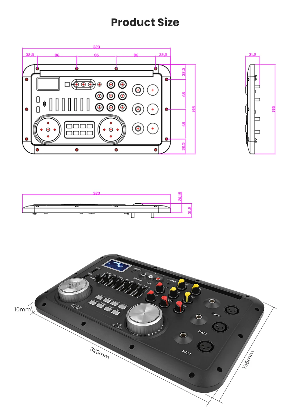 AOSHIKE Bluetooth зарядка карта MP3 декодер плата модуль FM AUX мульти-функция аудио оборудование для автомобиля Усилитель