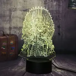 Игра престолов Eddard Старк трон Песнь Льда и Огня акрил 3D RGB светодио дный LED ночник настольная лампа домашний Декор Рождественский подарок