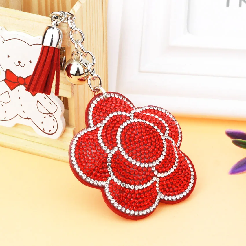 Wholesale Gold Silver Color &amp Rhinestone Charms Flower Keychain Fashion For Car Key Ring Accessories | Украшения и аксессуары