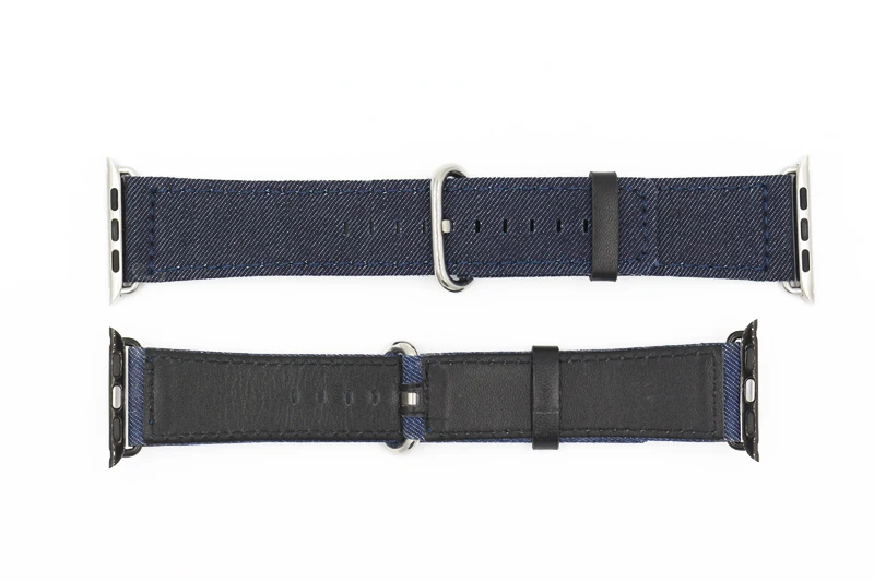 Ремешок URVOI для apple watch series 4 5 3 2 1 ремень для iwatch холст с классической пряжкой темно-синие джинсы 38 42 мм