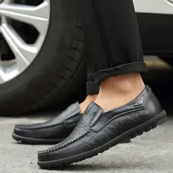 2019 Лоферы ручной работы Мужская обувь для вождения Мокасины мужские модные мягкие кроссовки мужские анти-горизонтальные туфли мужские HH-464