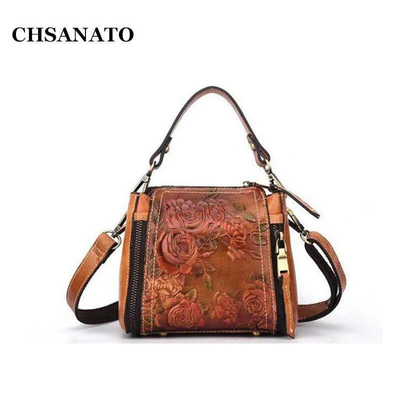 

CHSANATO Hot Brand 2018 Women Messenger Bags Beautiful Rose Flower Mini Handbag National Stylish Girls Satchel Ladies Purse