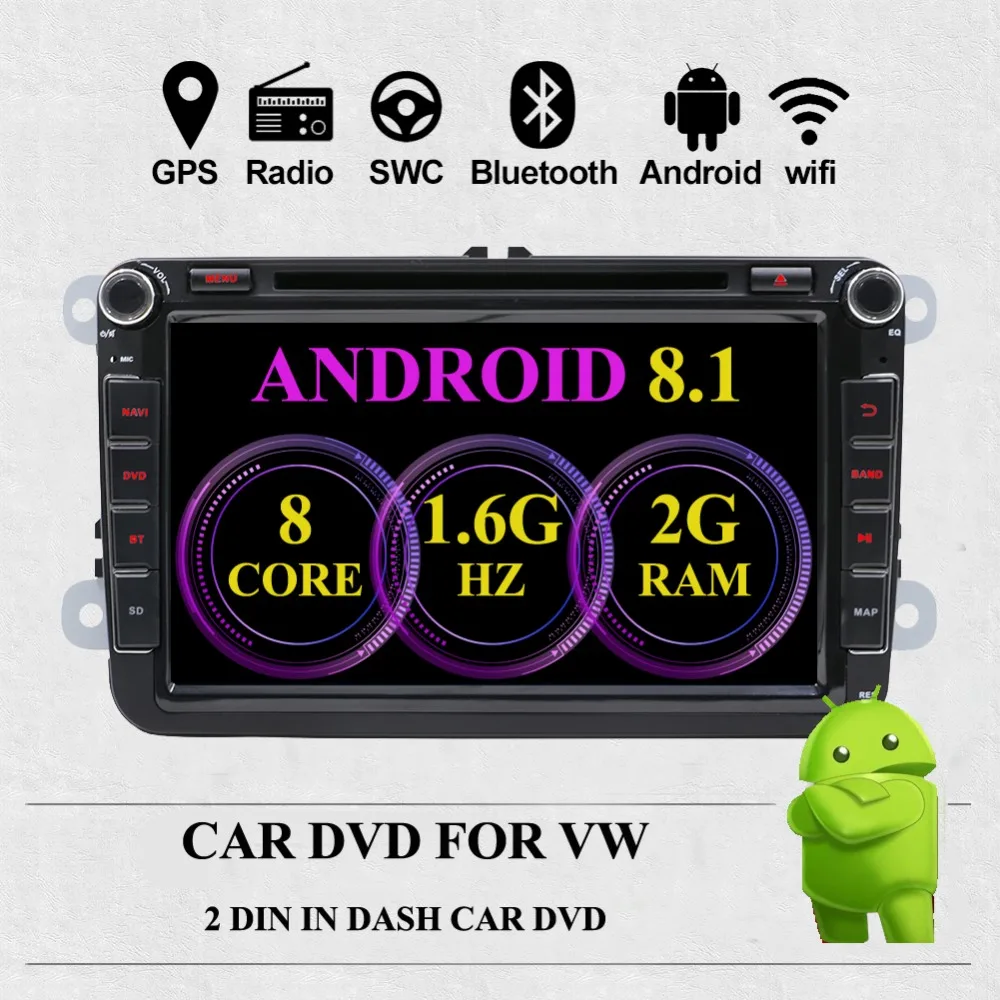 Clearance Two Din Car Multimedia Player Android 8.1 octa 8 Cores Auto Radio For Skoda/Seat/Volkswagen/VW/Passat b7/POLO/GOLF 5 6 DVD GPS 0