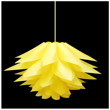

DIY Lily Lotus IQ Puzzle Pendant Lampshade Cafe Restaurant Ceiling Room Decoration LED Hanging Lamp (Yellow)