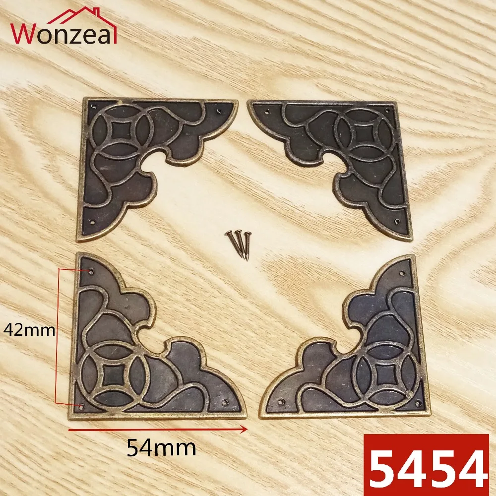 

4pcs Metal Book Scrapbooking Albums Menus Folders Antique Bronze Notebook Corner Protectors Corner Protection