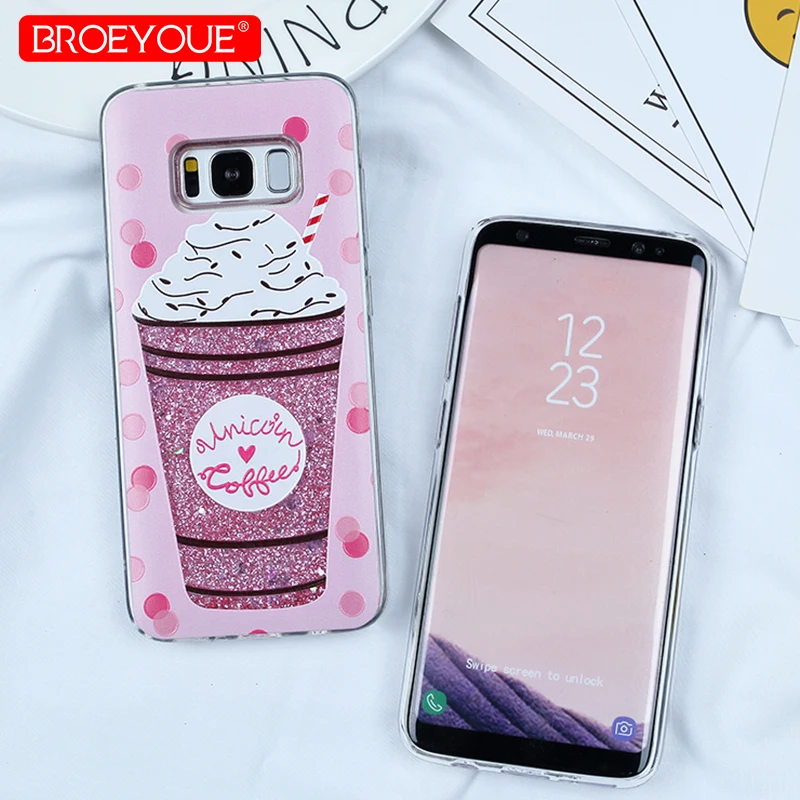 

Shining Pattern Liquid Case For Samsung S7 Edge S8 S9 Plus Gitter Cover For Samsung A3 A7 A5 2017 A8 Plus 2018 J3 J5 J7 Pro 2017