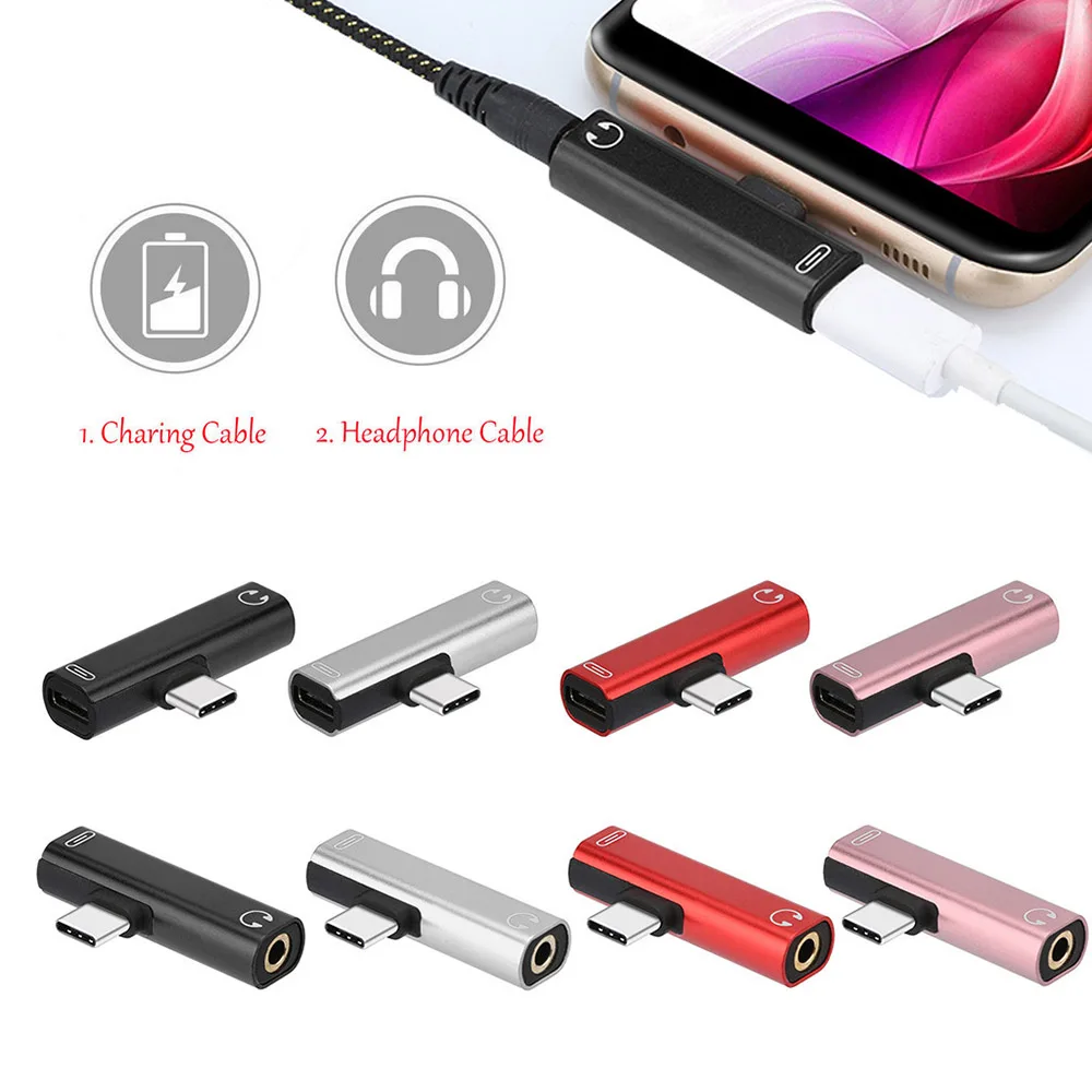 2 в 1 Тип C до 3,5 мм разъем для наушников адаптер для зарядки конвертер USB C аудио адаптер для Xiaomi 6 huawei mate 10pro type C телефонов