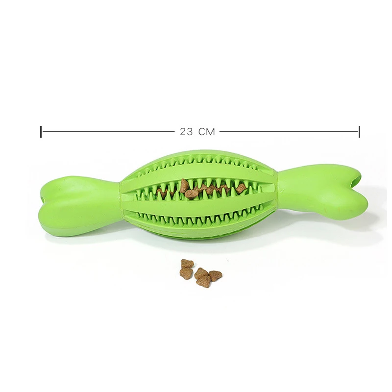 Dog Toy Interactive Rubber Rugby Bone Molar Stick Elasticity Leaky Feeding Ball Pet Dog Chew Toys Tooth Cleaning Balls Training (1)