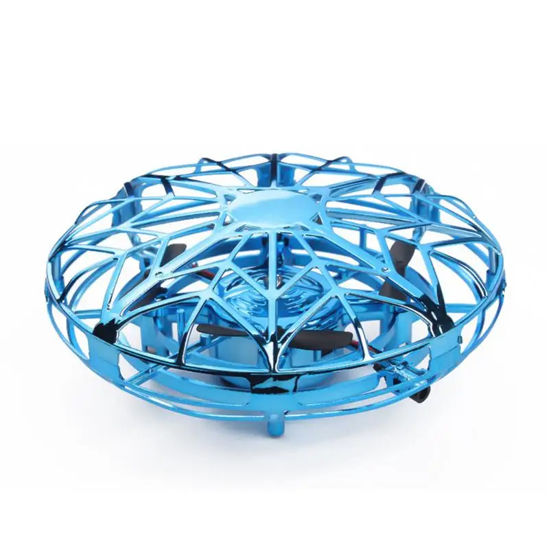 Мини жест сенсор Летающий НЛО мяч светодиодный мини индукционная подвеска RC самолета летающие игрушки модель самолета - Цвет: Blue