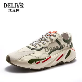 

Delivr Men Sneakers Leather 2019 Spring Newest Fashion Sports Sneaker Flats Male Cow Genuine Leather Mens Shoes Casual Sneakers