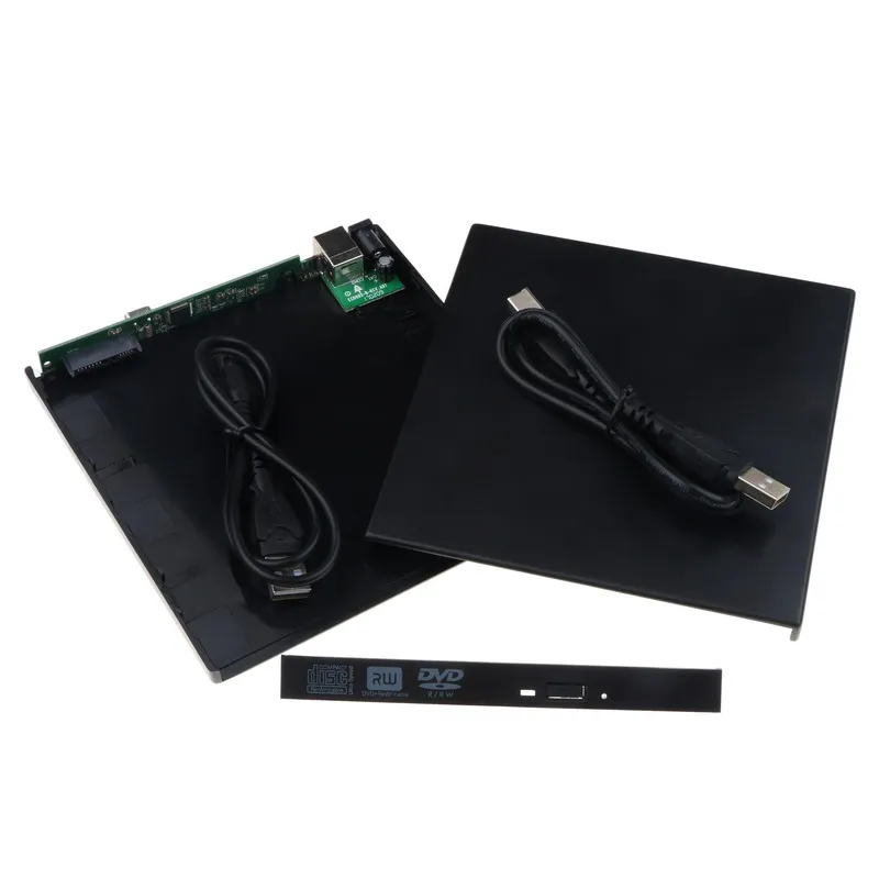 Kebidumei 12,7 мм тонкий DVD CD DVD-Rom IDE чехол привод коробка USB 2,0 SATA Внешний привод для ноутбука ноутбук компьютер оптом